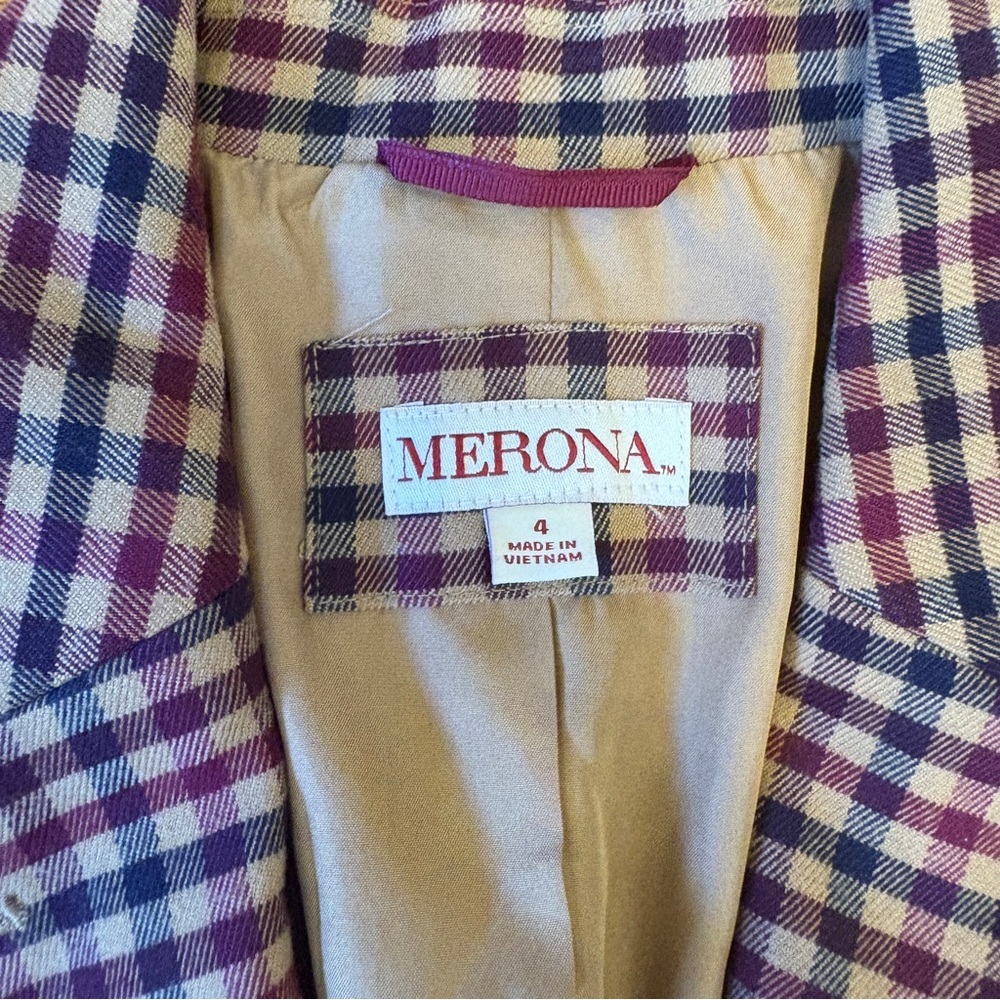 Merona Multicolor Checkered Women's Blazer - Picture 2 of 7